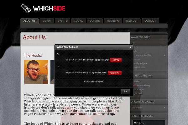 whichsidepodcast.com site used Yoo_vox_wp