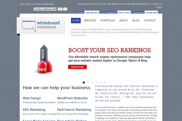 Whiteboard theme site design template sample