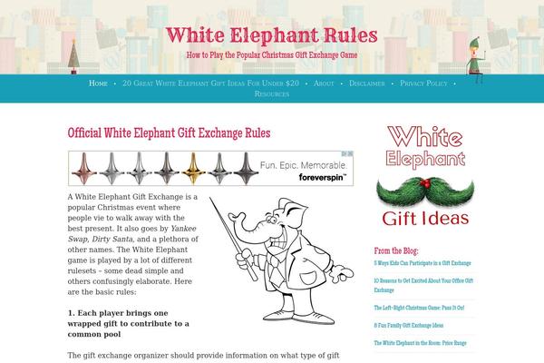 whiteelephantrules.com site used Beautiful Pro Theme