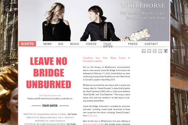 whitehorsemusic.ca site used Clearly Modern