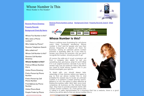 whosenumberisthis.org site used Affiloblueprint_theme_1.1