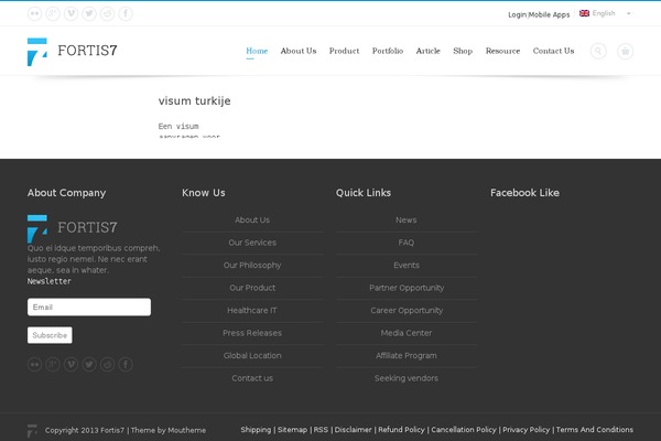 Fortis7 theme site design template sample