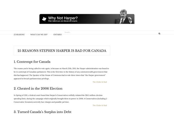 whynotharper.ca site used Yosemite-lite