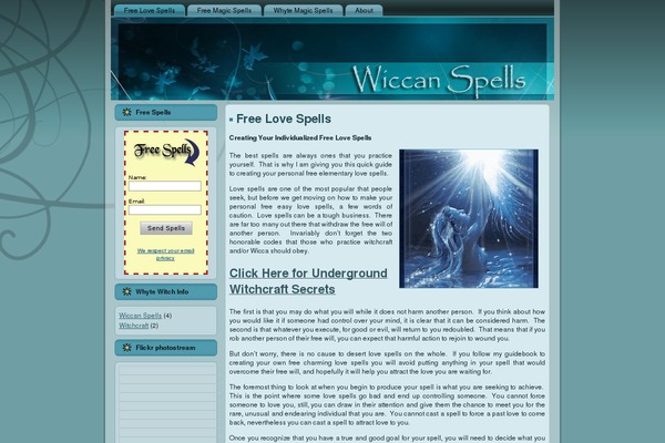 wiccanspells.org site used Witch