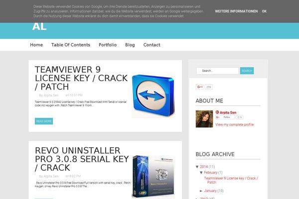 Blueblog theme site design template sample