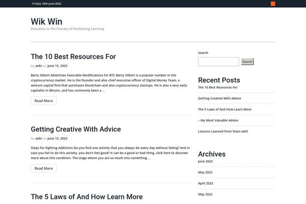 wikiwin.info site used Verb Lite