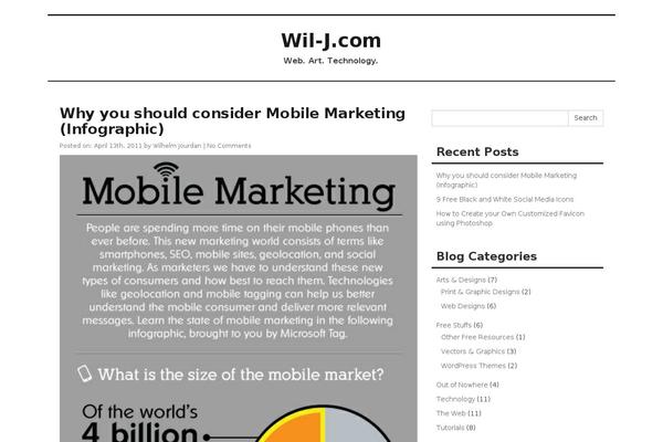 wil-j.com site used Wazile-blog
