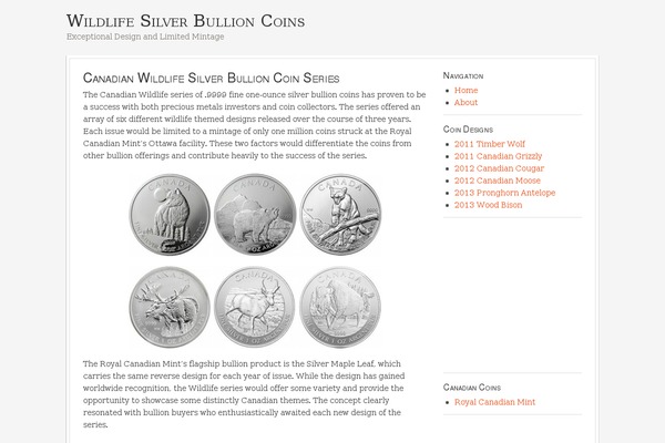 wildlifesilverbullioncoins.com site used Georgia Child Theme