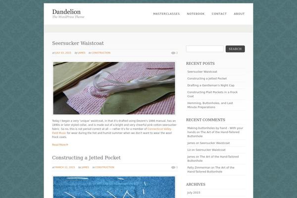 Dandelion theme site design template sample