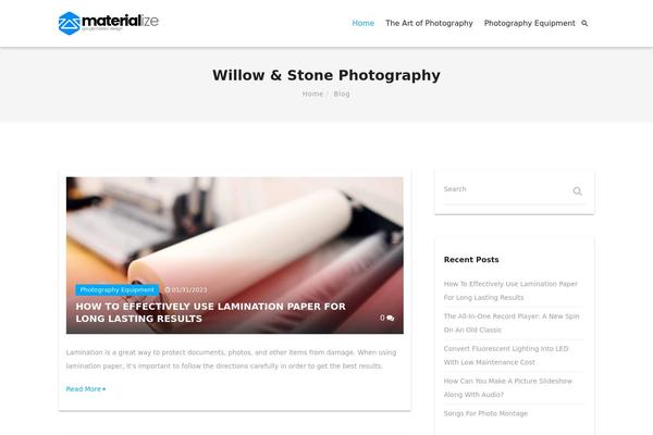 Materialize theme site design template sample
