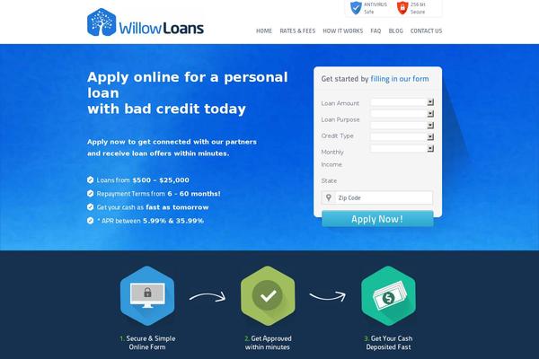 Willow theme site design template sample