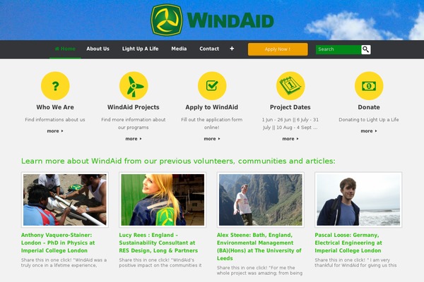 Vantage theme site design template sample