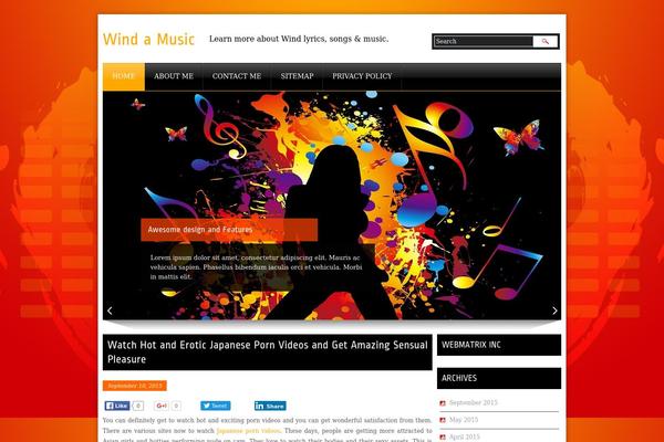 Music theme site design template sample