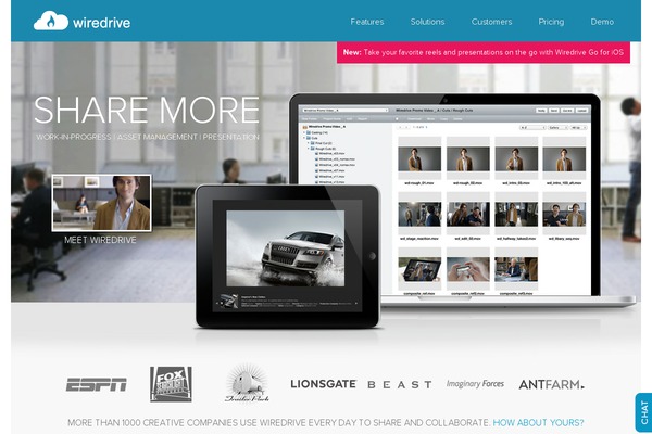 Site using Wiredrive-player plugin