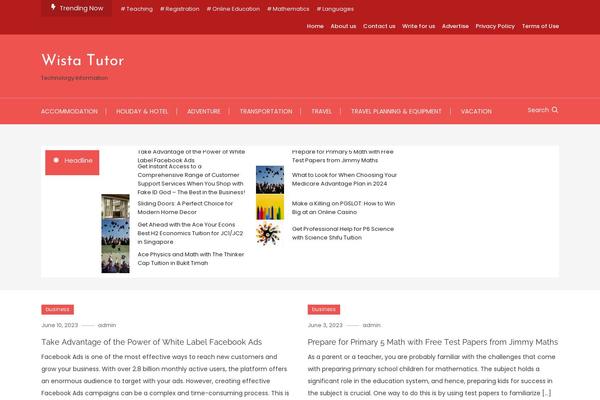 wistatutor.com site used Color Magazine