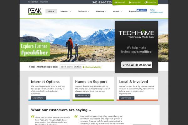 Peak theme site design template sample