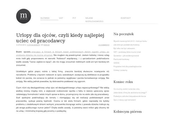 Mono theme site design template sample