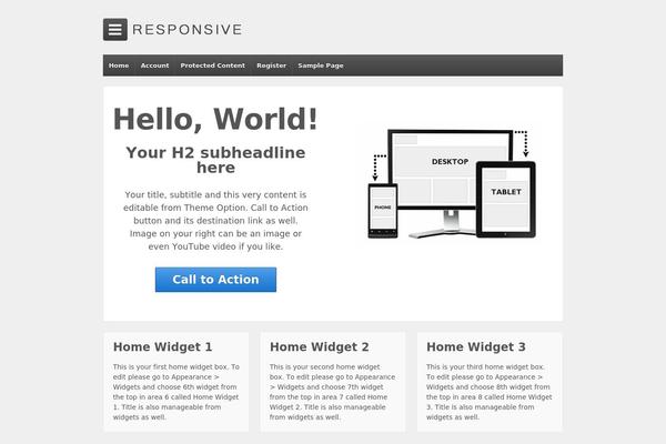 Responsive theme site design template sample