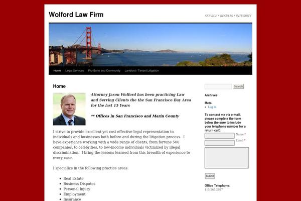 Twenty Ten theme site design template sample