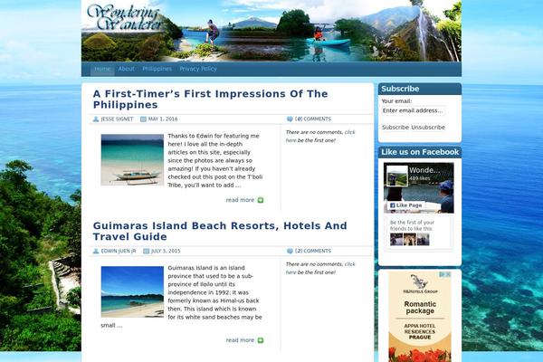 Travel Blogger theme site design template sample