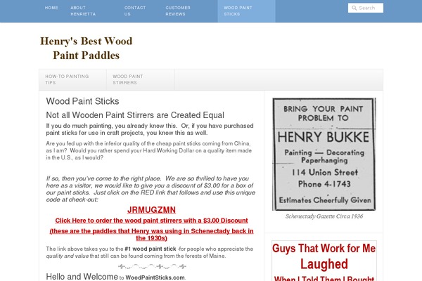 woodpaintsticks.com site used Trinity-platform