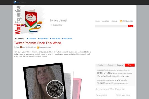 Yabloggy theme site design template sample