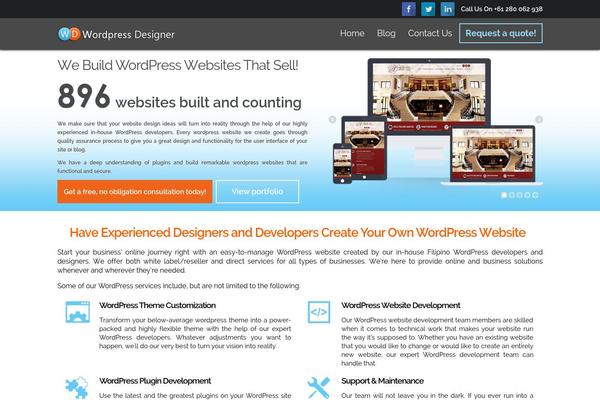 Feather theme site design template sample