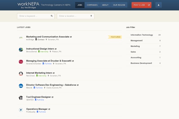 worknepa.com site used Jobengine