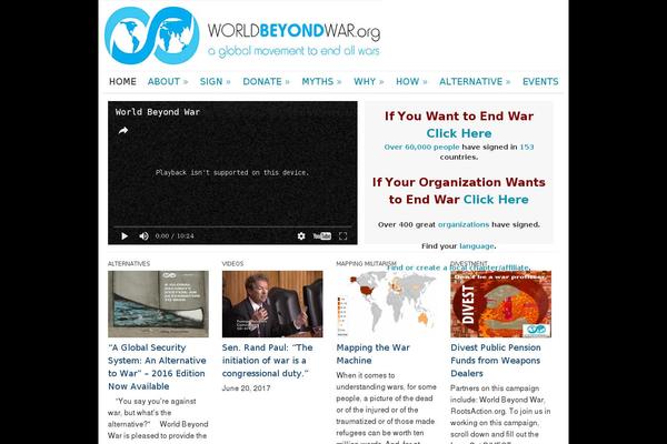 worldbeyondwar.org site used Hello-elementor-child