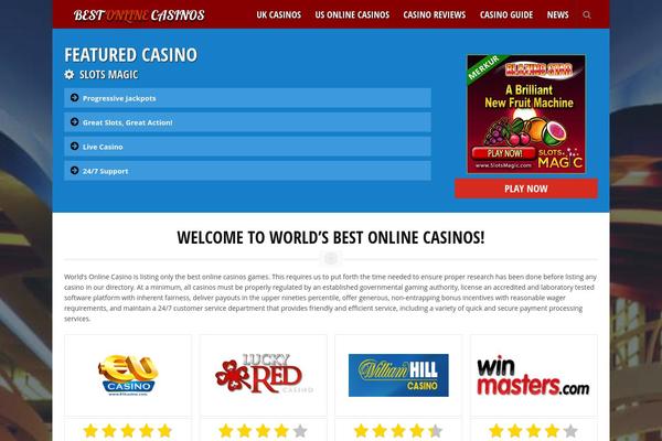 Wpcasino theme site design template sample