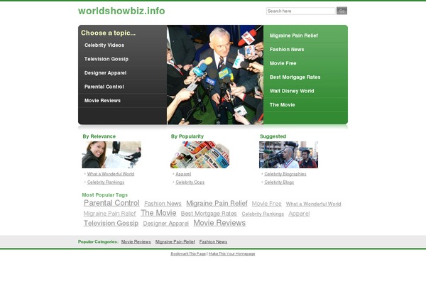 worldshowbiz.info site used Frontpage