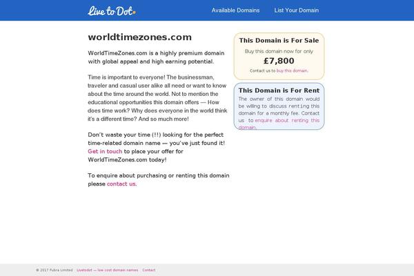 worldtimezones.com site used Dnbroker