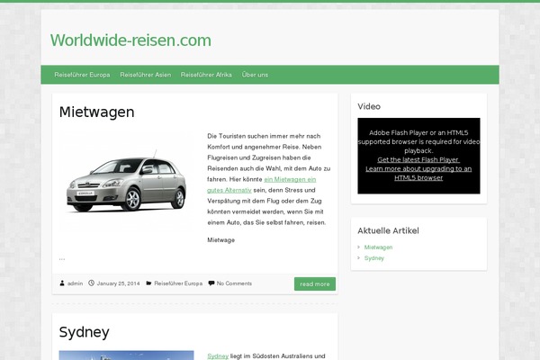 Travelify theme site design template sample