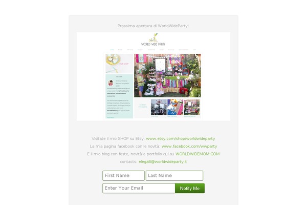 worldwideparty.it site used Adorn