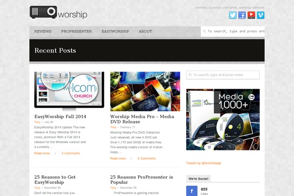 worshipsoftware.com site used Staggerly