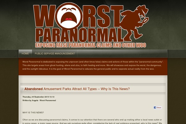 worstparanormal.com site used Parallax