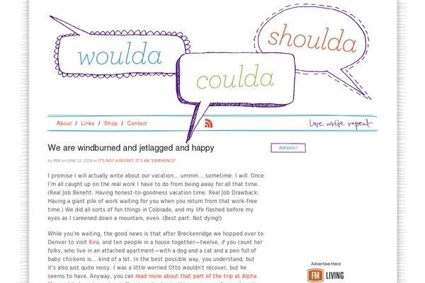 wouldashoulda.com site used Wouldacouldashoulda