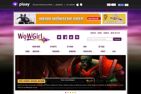 Site using YourChannel: YouTube channel on your website plugin