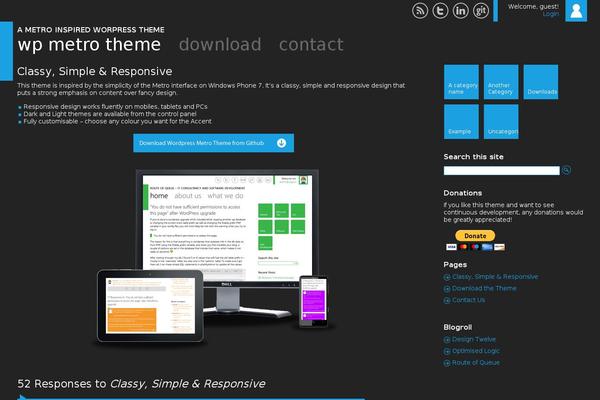 Metro theme site design template sample