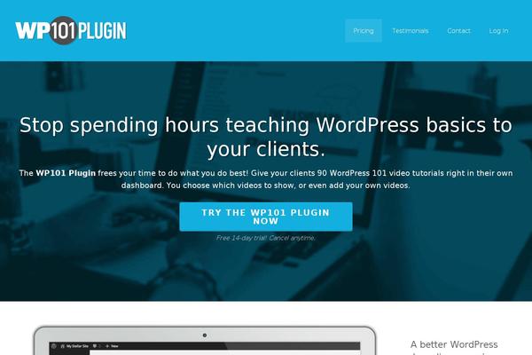 wp101plugin.com site used Academy-pro