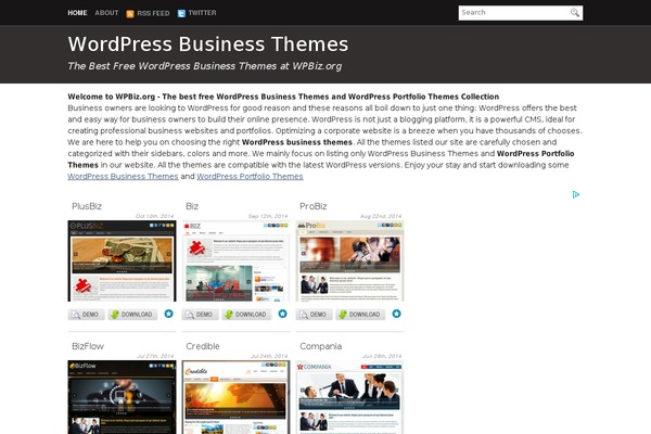 wpbiz.org site used Themesgallery