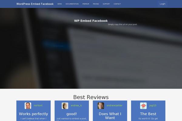 Site using WP Embed Facebook plugin