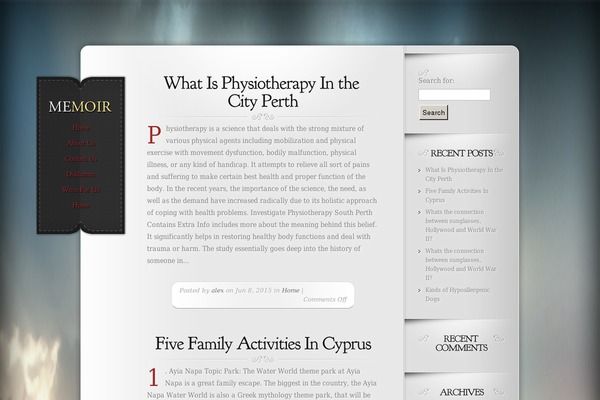 Memoir theme site design template sample