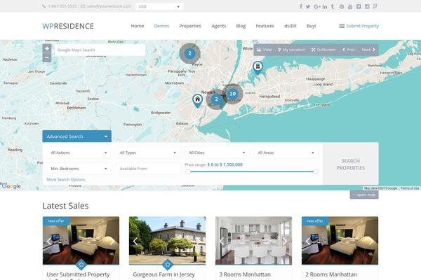 WP Residence website example screenshot