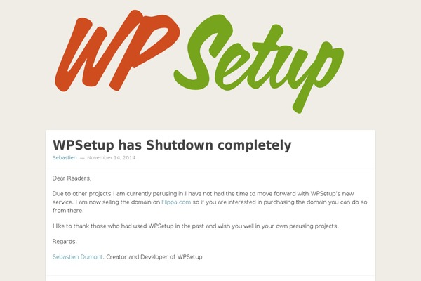 wpsetup.org site used Standard