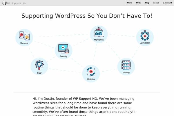 wpsupporthq.com site used Minimum Pro