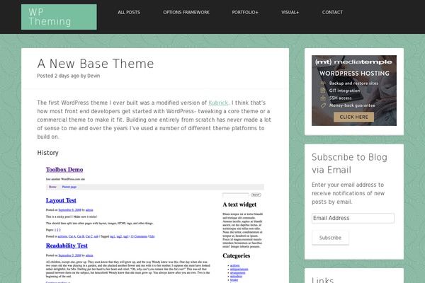 Gather theme site design template sample