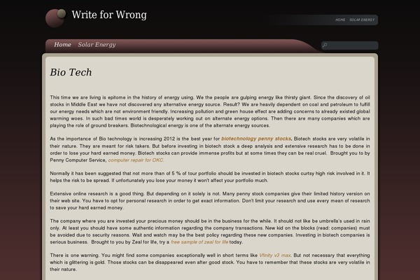 Evening Shade theme site design template sample