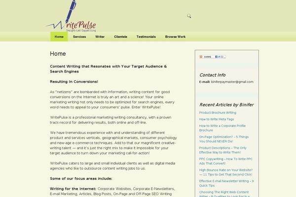 writepulse.com site used NuvioAxis Beige