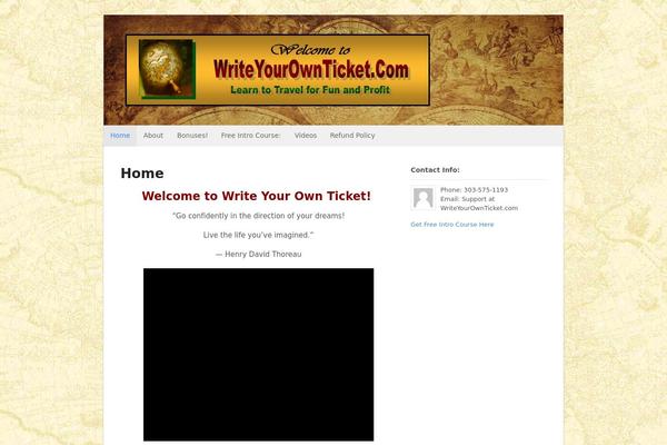 writeyourownticket.com site used Canvas
